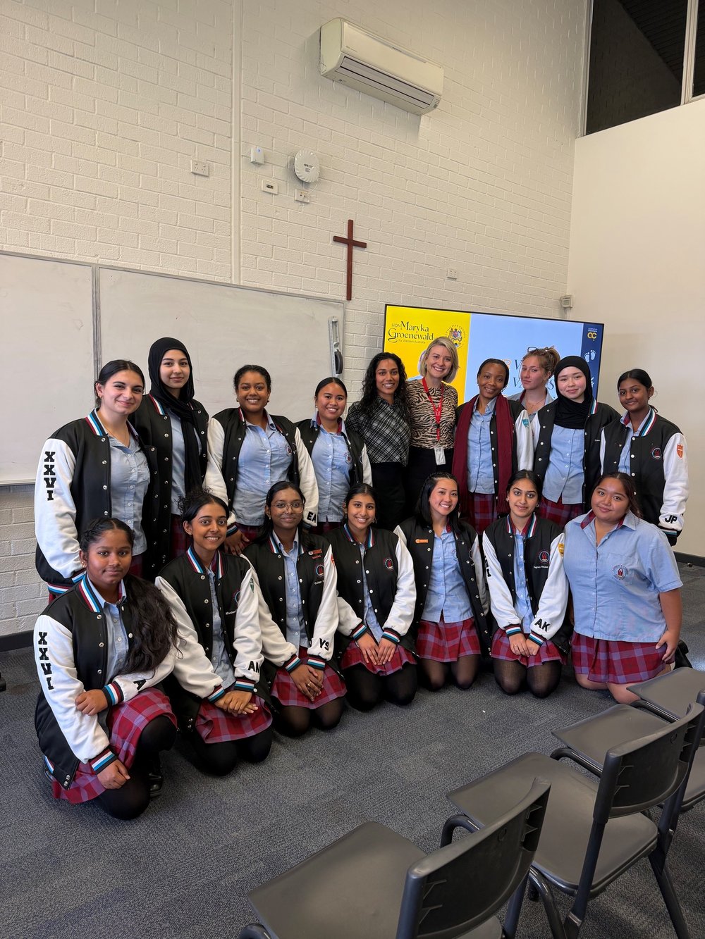Speaking with Year 12 students at Lumen Christi Catholic College